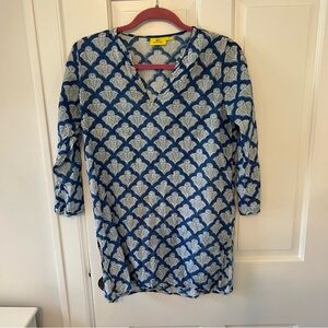 Roller Rabbit Blue and White Scallop Blouse